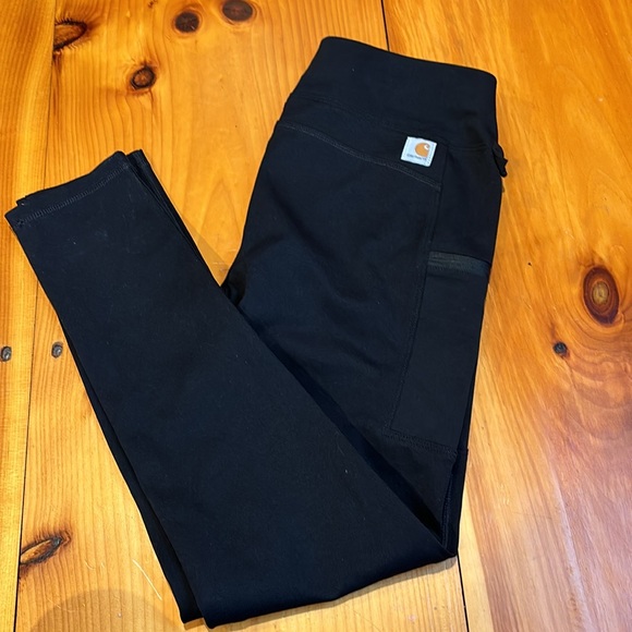 CARHARTT S Black Fitted Force Utility Leggings Pockets - Picture 2 of 9
